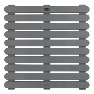 Caillebotis de douche Wenko, gris, 55x55 cm, en plastique, idéal pour salle de bain, douche, sauna et piscine.