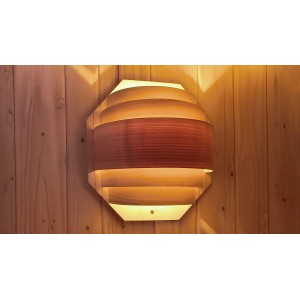 Lampe de sauna Weka pour sauna tonneau 198, lampe en bois avec lumière chaude pour une ambiance relaxante.