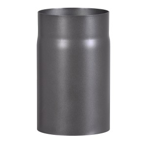 Firefix Rauchrohr, Ø 15 cm, 25 cm lang, dunkelgrau lackiert, für Kaminöfen und Feuerstellen.