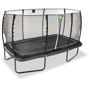 Trampolino da giardino nero EXIT Allure Classic con rete di sicurezza, 244 x 427 cm.