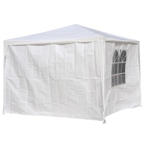 Parois latérales blanches avec fenêtre pour tonnelle PE, 300x200 cm, lot de 2.