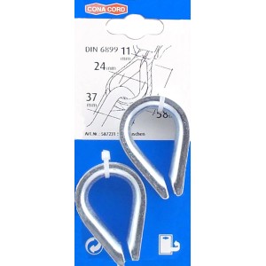 Conacord redancia per funi in acciaio, lunghezza 58 mm, per funi metalliche e cavi in acciaio.