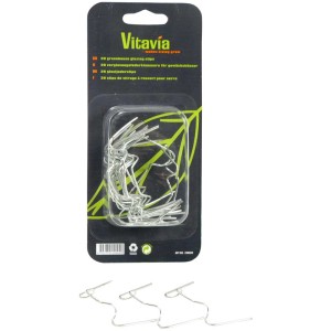 Vitavia clip a molla per vetro, 20 pz, forma a zampa di mosca argentata, per vetri serra.