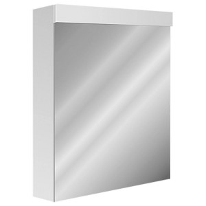 Armoire de toilette Sidler Avona Novo LED blanche, largeur 60 cm, avec portes miroir et éclairage.