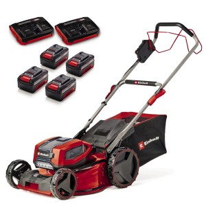 Tagliaerba a batteria Einhell GP-CM 36/47 S Li-BL con batterie e caricabatterie.