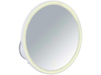 Wenko LED-Wandspiegel Isola Weiss 5-fache Vergrösserung Ø 18,5 cm