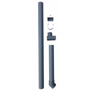 Kit de gouttière Halls (57 cm) pour serres Popular, comprenant tuyau, support et accessoires.