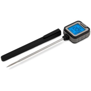 Termometro digitale da arrosto Broil King con display illuminato blu. Utensile da grill per misurare la temperatura.