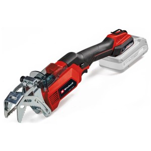 Einhell Sega per potatura a batteria GE-GS 18/150 Li-Solo, rosso/nero, con supporto per rami, batteria non inclusa.