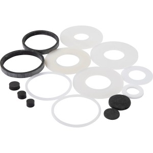 Set guarnizioni KÖRO, 16 pezzi per cassette WC, vari anelli di tenuta in bianco e nero.