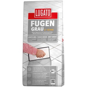 Lugato Fugenmörtel Grau 5kg Sack für keramische Fliesen und starre Untergründe.