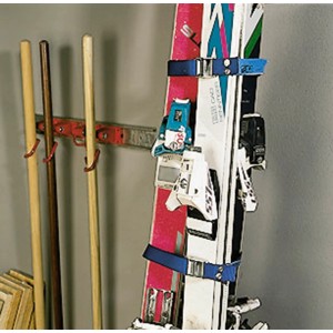 Lot de 2 sangles d'arrimage avec boucle de serrage (25 mm x 2,5 m) pour sécuriser les skis pendant le transport.