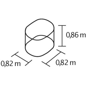 Schizzo: Vitavia aiuola rialzata Vita 858, rotonda, argento, 86x82,1x82,1cm, dimensioni