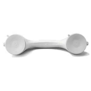 Barre d'appui à ventouses MSV blanche avec indicateur de sécurité pour salle de bain, charge max. 60 kg.