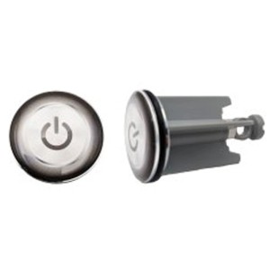 Diaqua Bonde universelle onOff, Ø 40mm, laiton/plastique, blanc, avec motif bouton marche/arrêt pour éviers.
