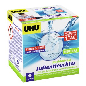 UHU Recharges Déshumidificateur d'Air Neutral, lot de 2x100g pour réduire l'humidité.