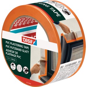 Nastro per intonaco in PVC Tesa arancione, 33m x 50mm, per esterni.