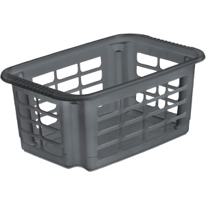 Panier pivotant et empilable Rotho Reverso anthracite, 4,5 l, boîte de rangement en plastique avec structure grillagée.