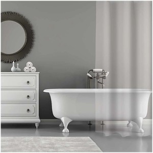 Tenda doccia trasparente MSV in PVC, 180x200 cm, in bagno.
