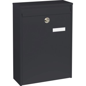 Boîte aux lettres Burg-Wächter Leipzig 777, anthracite, en acier galvanisé avec butée d'ouverture.