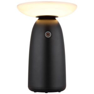 Lampe de table solaire LED Globo dimmable, noire, 10W, idéale pour l'extérieur.