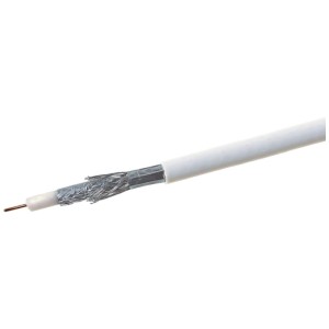 Schwaiger SAT-Koaxialkabel, 10 m, weiß, für Satelliten- und Kabelfernsehen.