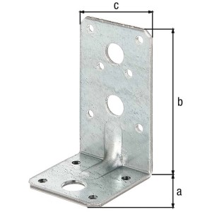 Staffa angolare per carichi pesanti, acciaio zincato Sendzimir, 90x50x50 mm, con fori per un facile montaggio.