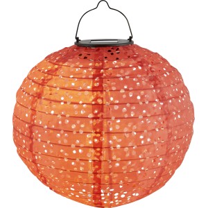 Lampion solaire décoratif rouge Pellaro, Ø 25cm, avec poignée pour jardin et balcon.