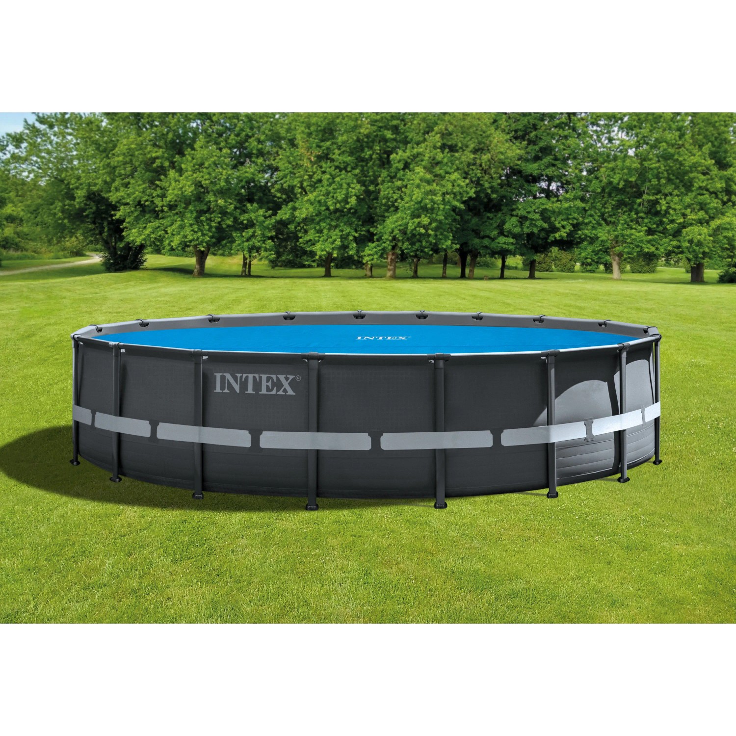 Bâche de protection INTEX pour piscine autostable de 4.57m - perforations et corde de pourtour - Jardin Bâche de protection INTEX pour piscine autostable de 4.57m - perforations et corde de pourtour - Jardin