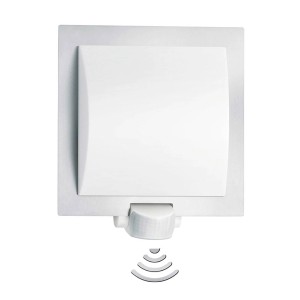 Applique murale extérieure Steinel L 20 S en inox avec détecteur de mouvement, carrée.