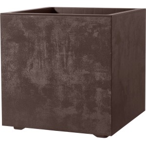 Pot de fleurs carré marron Deroma Millennium, 39x39x39 cm, pour jardin et terrasse.