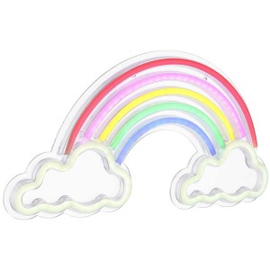 Globo LED Déco Arc-en-ciel : Applique avec arc-en-ciel coloré et nuages en plastique.