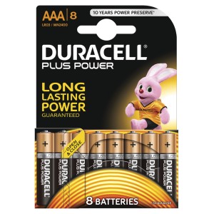 Duracell Plus Power MN2400 AAA batterie, confezione da 8