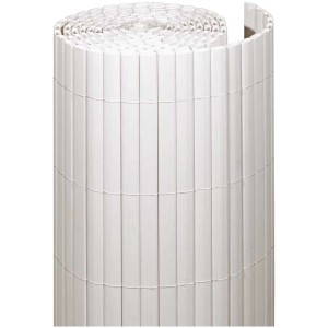 Brise-vue Rügen blanc enroulé, idéal pour balcon et jardin.