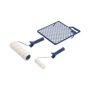 Set pittura LUX Goldfaden, 3 pezzi: Rulli (21 cm, 10 cm) con manici e griglia.