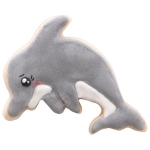 Ausstecher Delfin aus Edelstahl, 6,5 cm, ideal für Plätzchen und Bastelarbeiten.