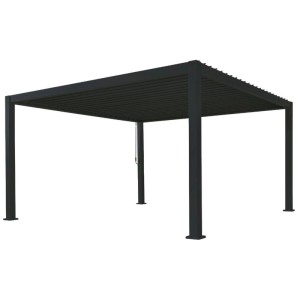 Pergola Colibri in alluminio antracite con lamelle orientabili, 2,5x4x3 m.