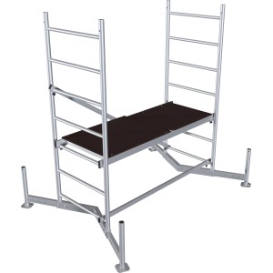 Impalcatura base Krause ClimTec con piattaforma, altezza di lavoro 3 m, ideale per interni.