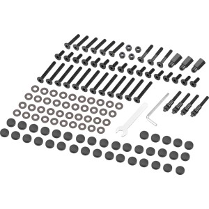 Kit di montaggio per mobili da giardino Tapena: viti, rondelle, tasselli e attrezzi per mobili lounge.