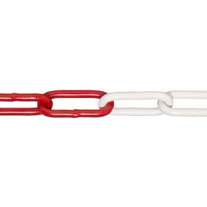 Catena in tondo di acciaio forma C Rosso Bianco Ø 6 mm /a metratura