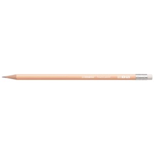 Stabilo Swano Pastel Bleistift HB Apricot, 12er-Set. Stift mit Radiergummi.