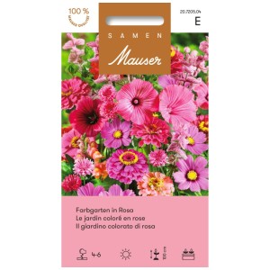 Samen Mauser Graines de fleurs Jardin coloré en rose : Mélange de fleurs d'été annuelles pour un massif rose.
