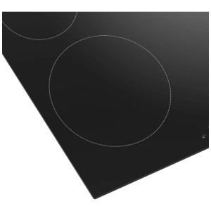Table de cuisson vitrocéramique Beko HIC 64401 noire avec 4 zones, design sans cadre. Surface brillante.