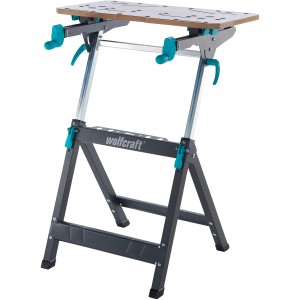 wolfcraft Master 750 Ergo, banco da lavoro pieghevole con regolazione rapida. Per serrare e lavorare.
