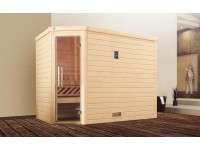 Weka Massivholzsauna Turku 3 Sparset Glastür BioS 9,0 kW Weka Massivholzsauna Turku 3 Sparset Glastür BioS 9,0 kW