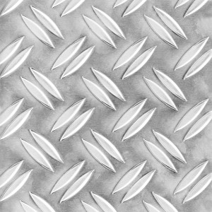 Tôle structurée naturelle en aluminium avec motif gaufré, 250x500x1,5 mm.