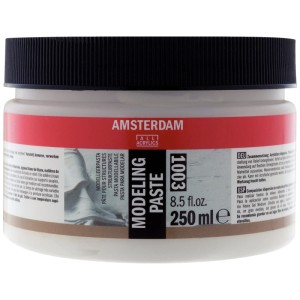 Amsterdam Pâte à modeler acrylique blanche, pot de 250ml pour effets de texture dans les peintures acryliques.
