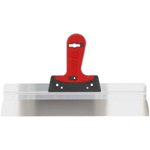 Spatule à façade Schwan Profi, lame de 400 mm, avec manche rouge. Idéale pour les travaux de plâtrerie.