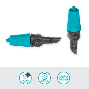 Gardena Gocciolatore di fine linea (10 pz) per Micro-Drip-System, regolabile 0-15 l/h, per irrigare piante singole.
