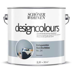 Boîte de Schöner Wohnen Designfarben Entspanntes Nordischblau, peinture murale mate pour intérieurs.